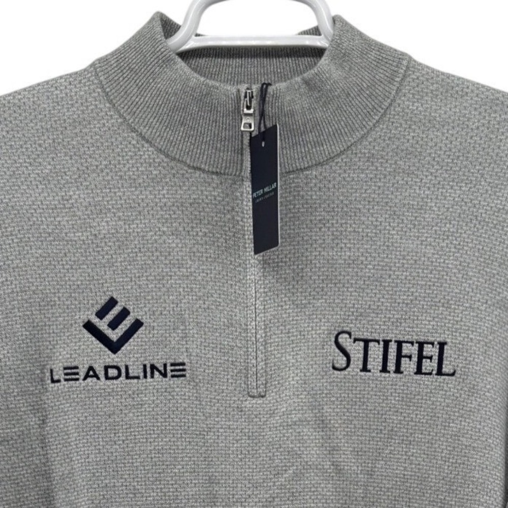 Peter‎ Millar Crown Merino Linen 1/4 Zip L NWT PGA Tour Issue Keith Mitchell